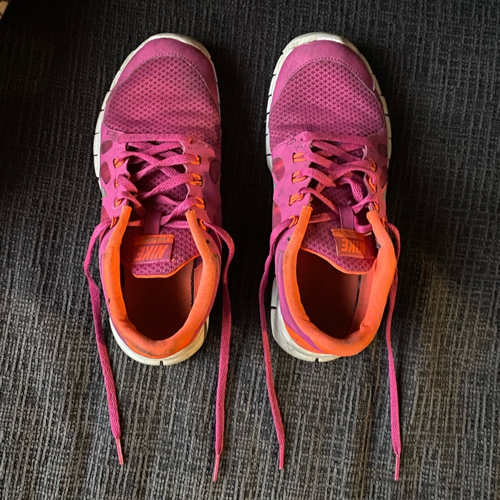 NIKE ATHLETIC SHOES PINK AND NEON ORANGE